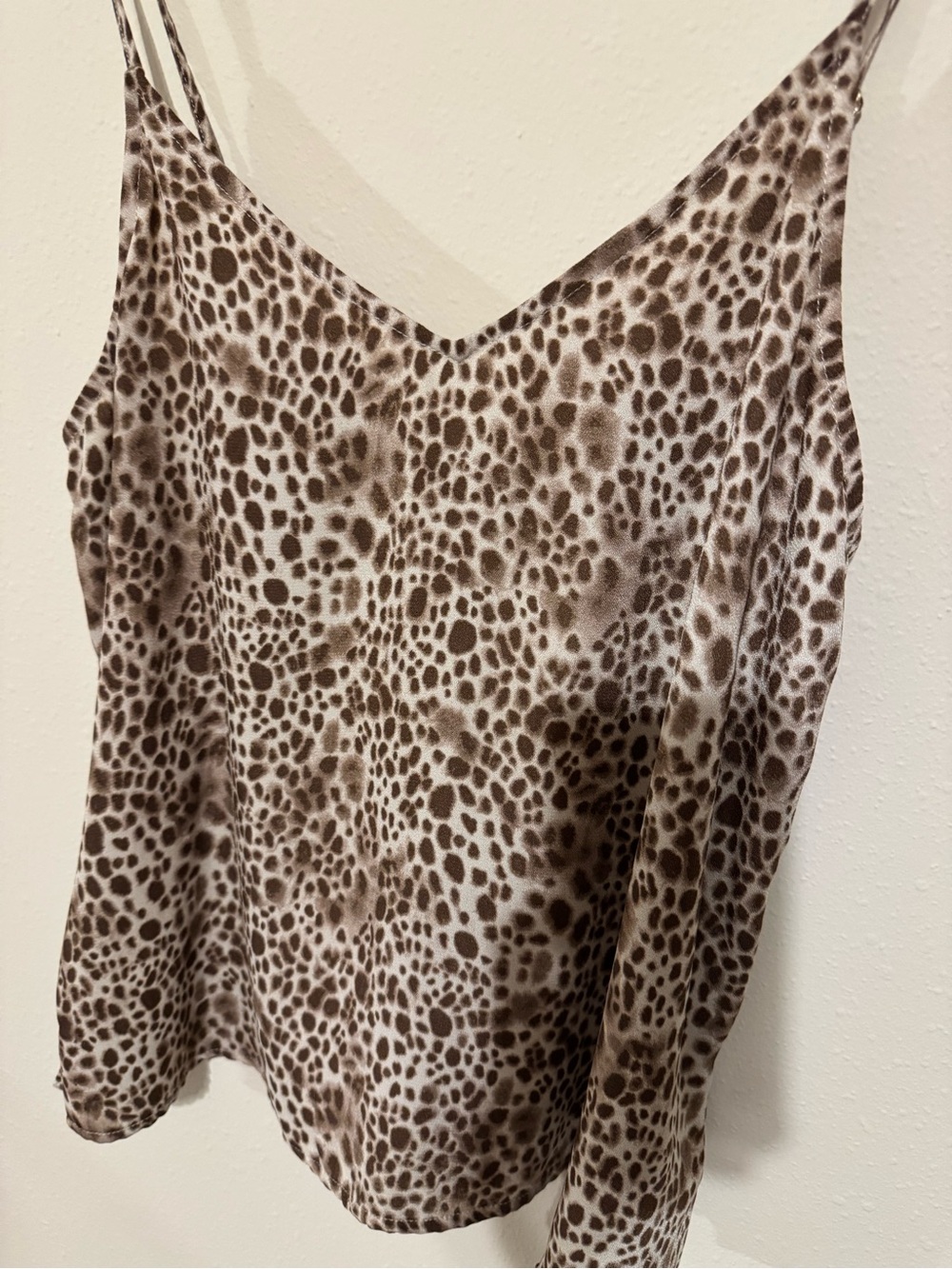 Women's Brown Leopard Print V-Neck Cami Top